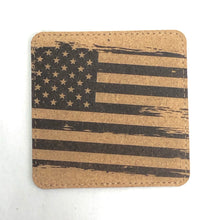 Load image into Gallery viewer, Grunge Flag - Leather Coaster - Single