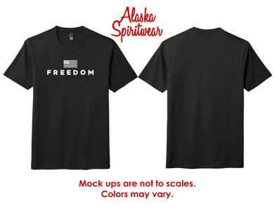 FREEDOM w/FLAG - Adult Tri-blend T-Shirt
