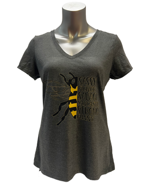Bee Sassy - Ladies V-Neck Tri-Blend T-Shirt
