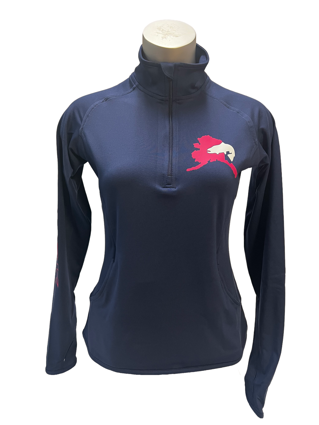 Fish AK Graphic Logo - Stretch 1/4-Zip Pullover - Adult Womens