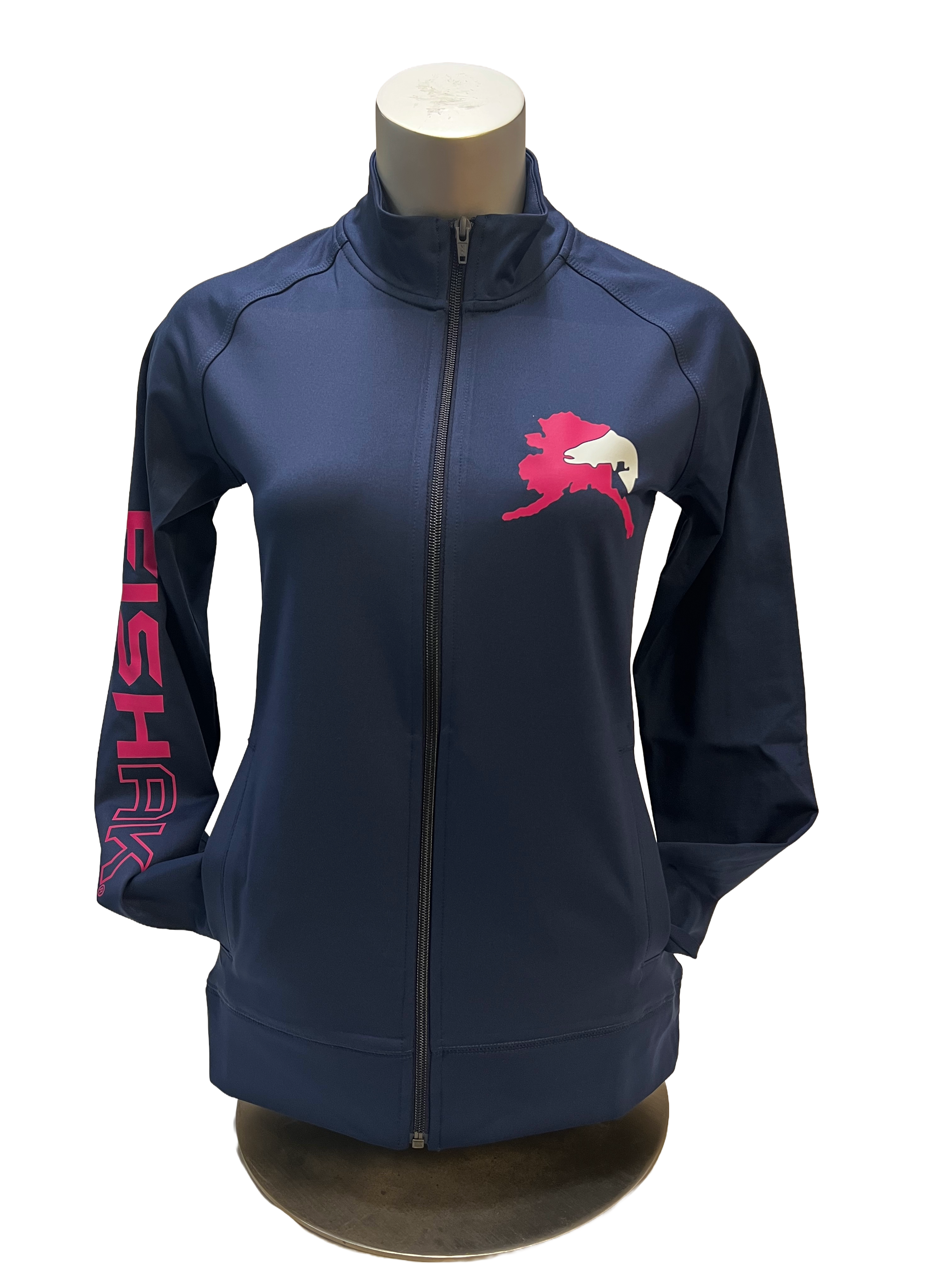 Fish AK Graphic Logo - Women's Sport-Wick® Stretch Full-Zip Cadet