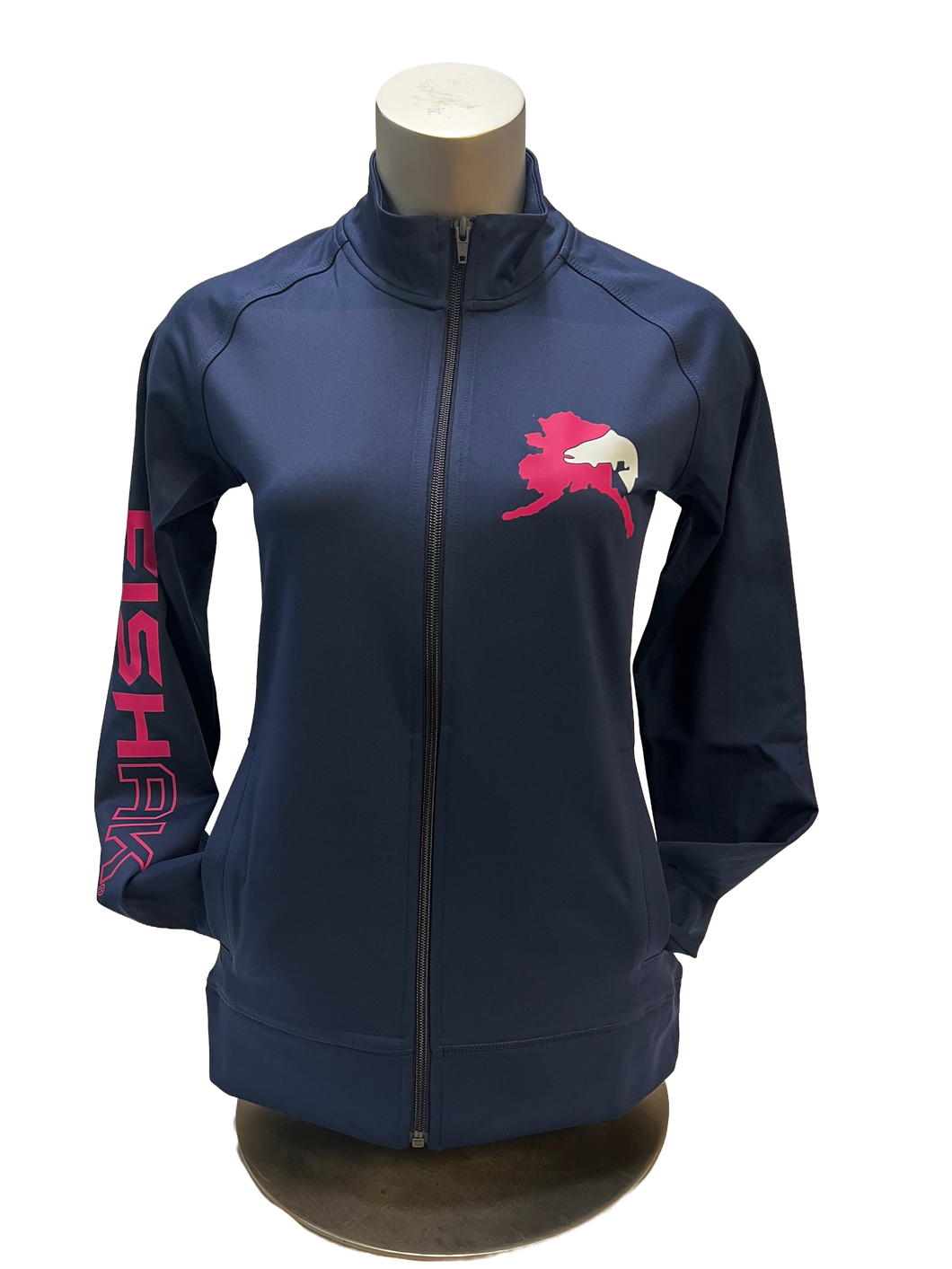 Fish AK Graphic Logo - Women's Sport-Wick® Stretch Full-Zip Cadet Jacket