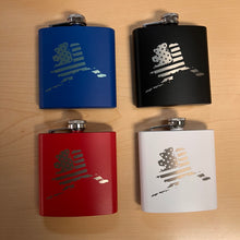 Load image into Gallery viewer, American Flag Alaska Shape - 6oz Stainless Flask