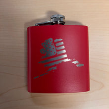 Load image into Gallery viewer, American Flag Alaska Shape - 6oz Stainless Flask