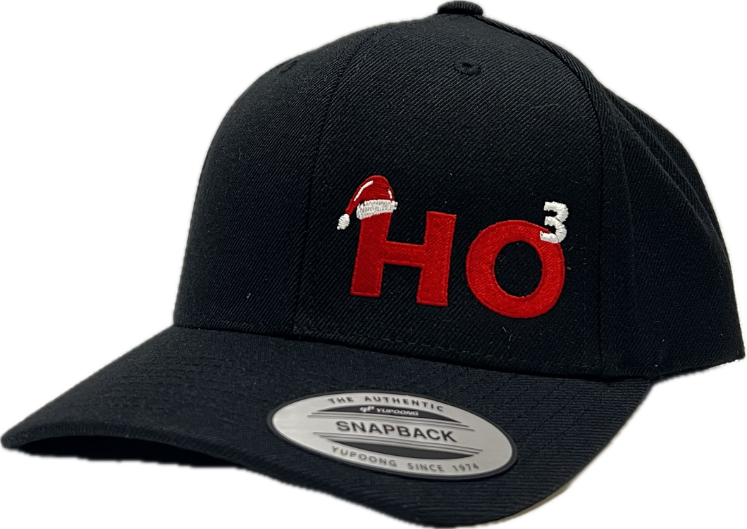 HO to the 3rd Power - Christmas Hat - Curved Bill Solid Back