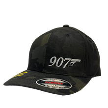 Load image into Gallery viewer, 907 Gun (Small Logo) - Flex Fit Hat - Solid Back