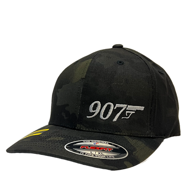 907 Gun (Small Logo) - Flex Fit Hat - Solid Back