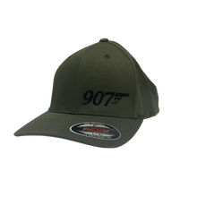 Load image into Gallery viewer, 907 Gun (Small Logo) - Flex Fit Hat - Solid Back