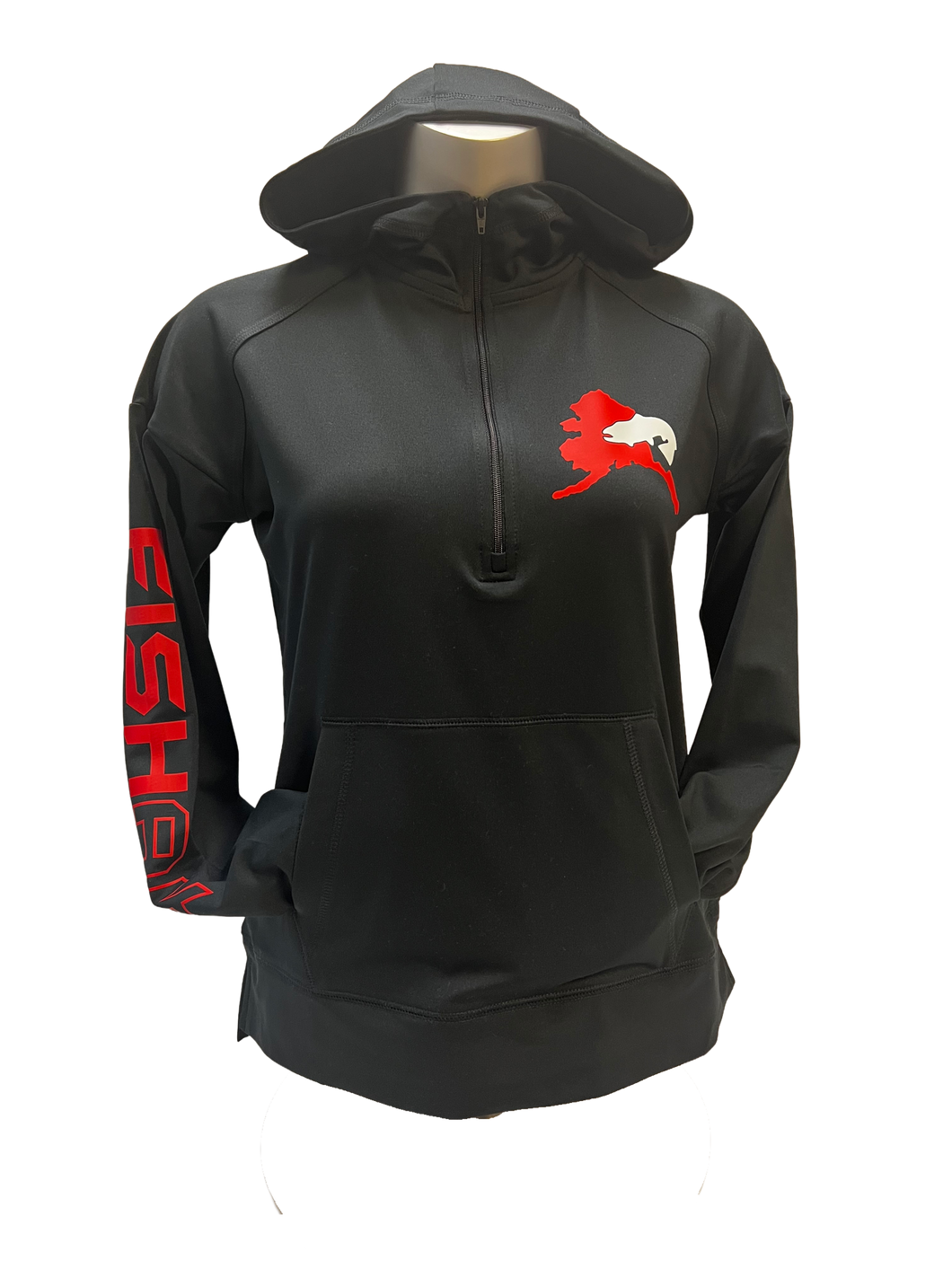 Fish AK Graphic Logo - Women's Sport-Wick® Stretch 1/2-Zip Hoodie
