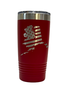 American Flag Alaska - 20oz Stainless Tumblers  Alaska Spiritwear, LLC -  FishAK