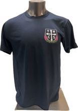 Load image into Gallery viewer, Thomas More - Adult Navy Tri-Blend Shirt - Small Fireweed Logo