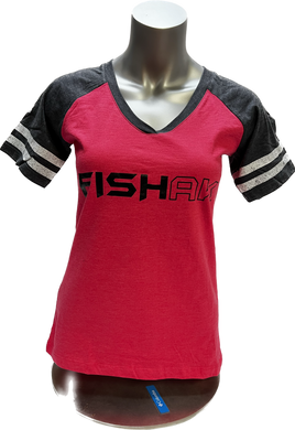 FISH AK - Ladies Jersey V-Neck T-Shirt (Limited Run)