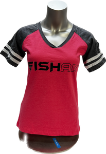 FISH AK - Ladies Jersey V-Neck T-Shirt (Limited Run)
