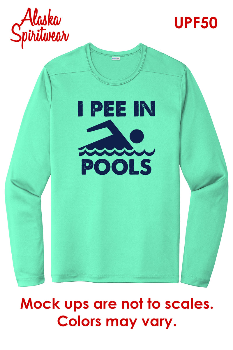I Pee in Pools - Youth UPF 50 Long Sleeve Shirt - Seafoam – Alaska ...