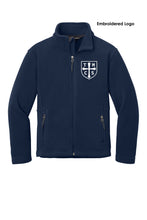 Load image into Gallery viewer, Thomas More - Youth Fleece Jacket - Navy - Shield Logo Embroidered