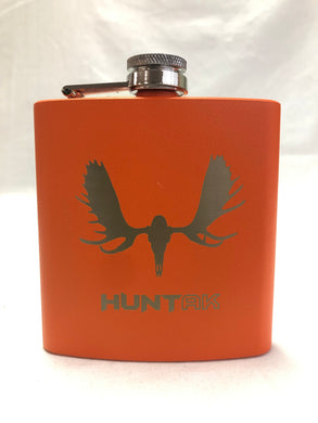 HUNT AK - Moose Skull - 6oz Stainless Flask