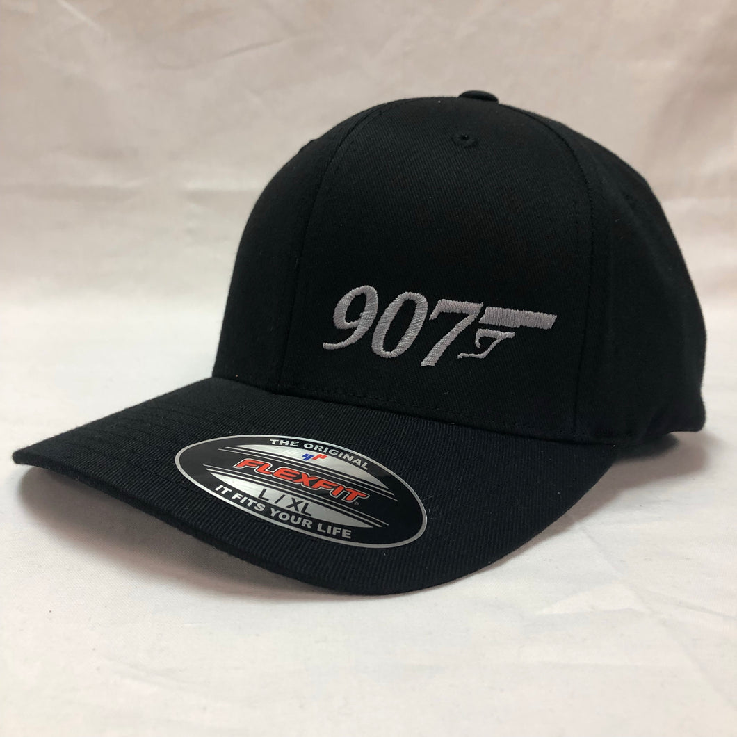 907 Gun (Small Logo) - Flex Fit Hat - Solid Back