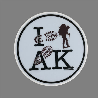 I Hike AK - Sticker