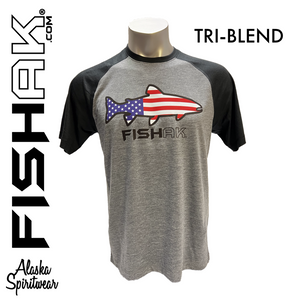 FISH AK - American Trout - Tri-Blend T-Shirt – Alaska Spiritwear