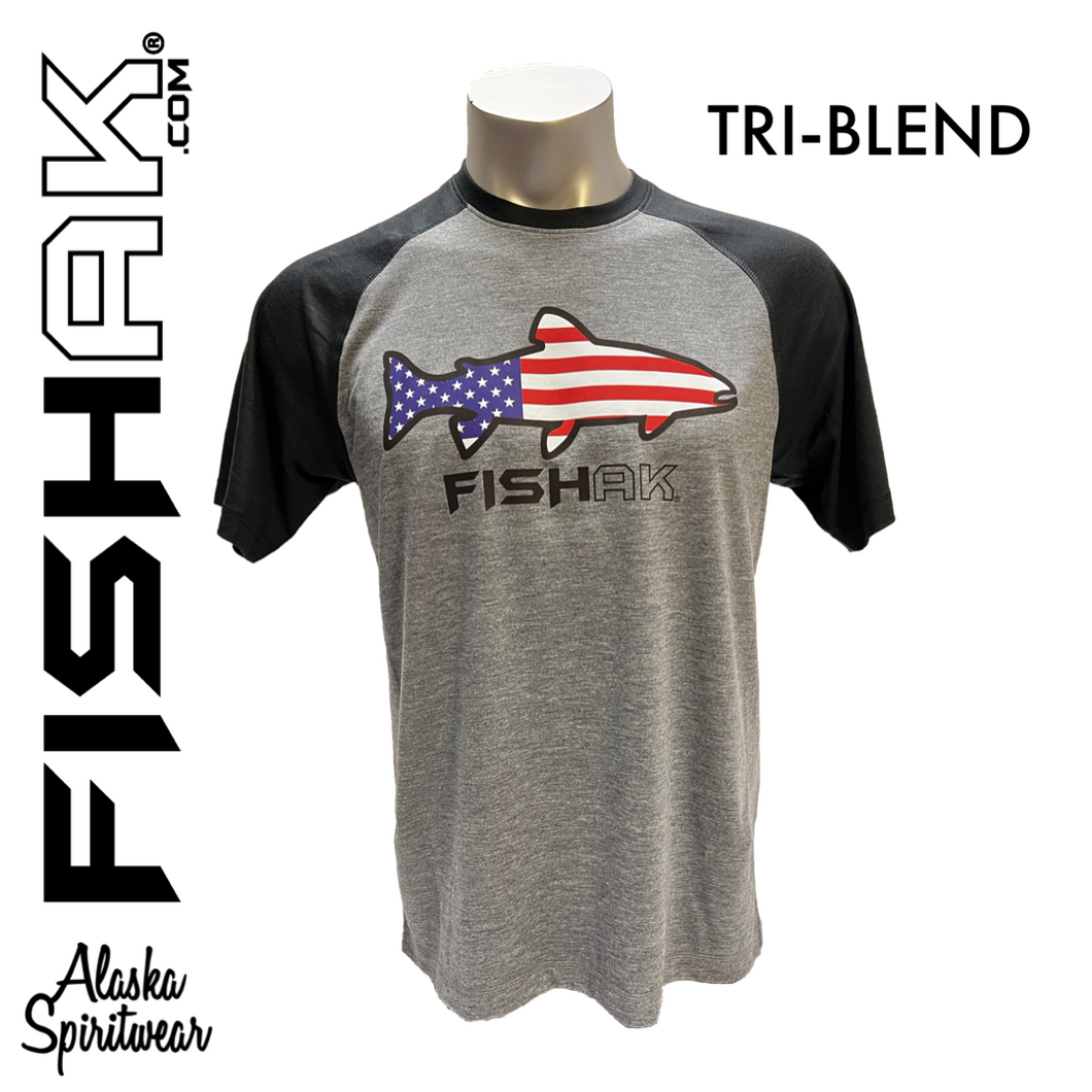 FISH AK - American Trout - Tri-Blend T-Shirt