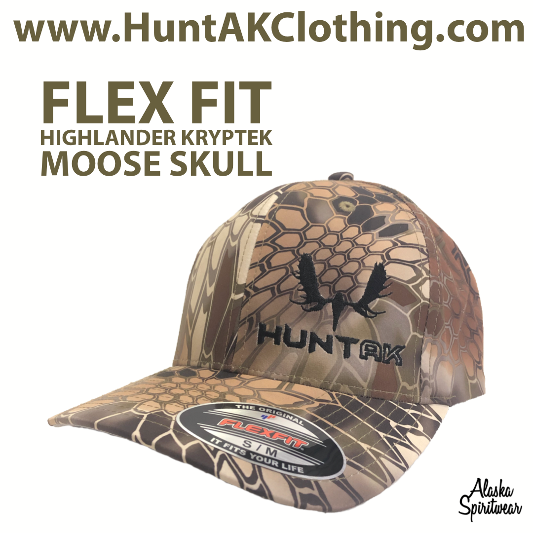 HUNT AK -KRYPTEK - FlexFit FishAK LLC Moose Alaska Hats – - Skull Spiritwear, 