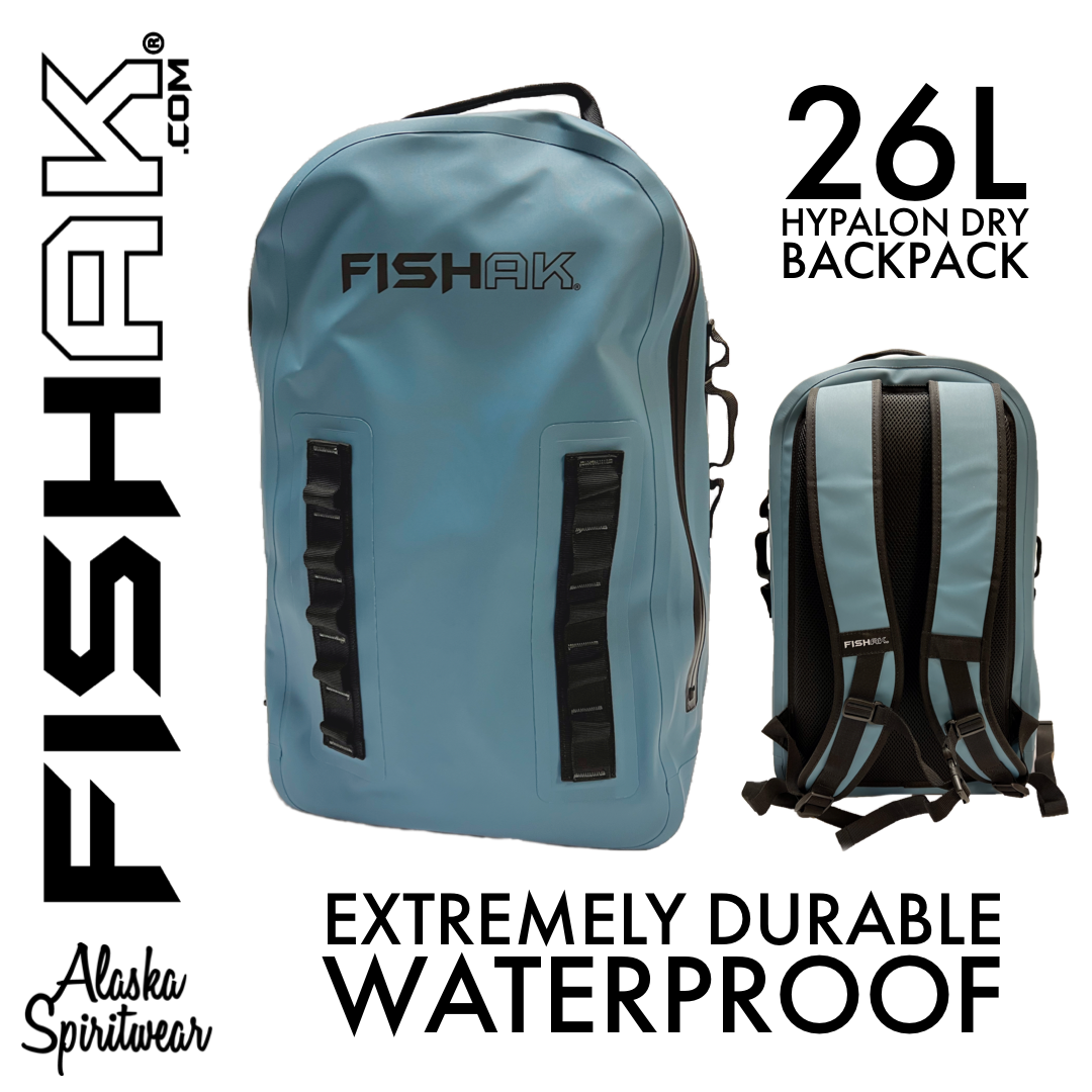 FISH AK - Hypalon Dry Backpack 26L - Stone Blue – Alaska Spiritwear, LLC -  FishAK