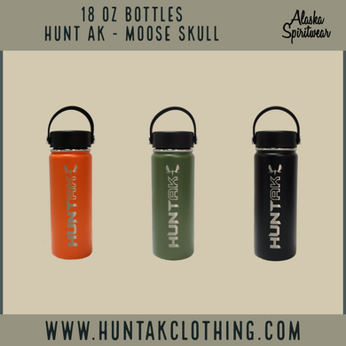 HUNT AK - Moose Skull - 18oz Stainless Water Bottle