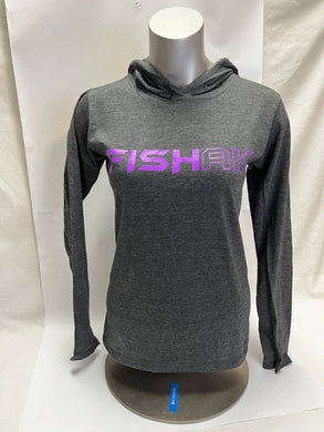 FISH AK - Ladies Hooded Long Sleeve Shirt