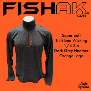 Fish AK - Tri-Blend Wicking 1/4 Zip