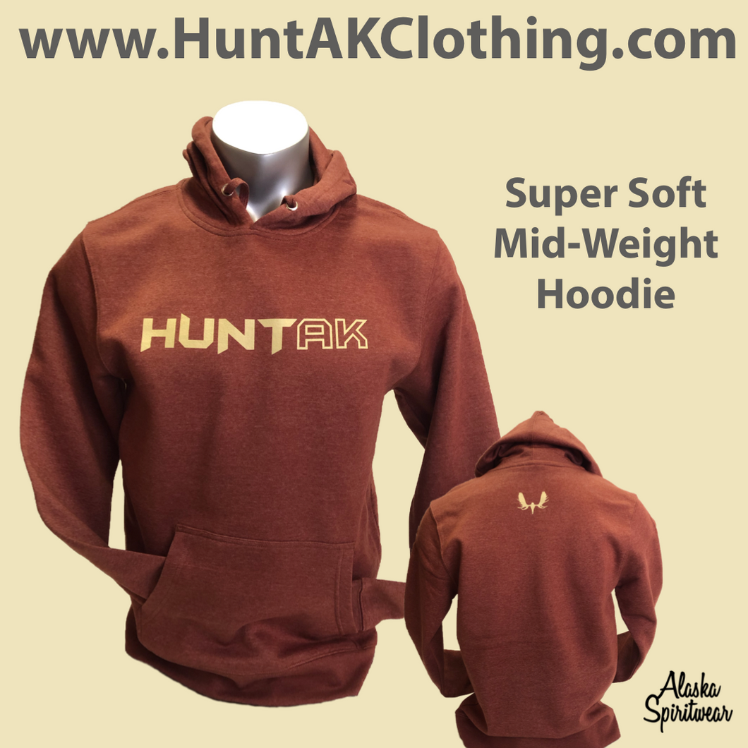 HUNT AK - Moose Skull -  Mid-Weight Hoodie (SALE)