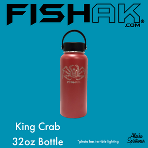 FISH AK - King Crab - 32oz Stainless Water Bottle