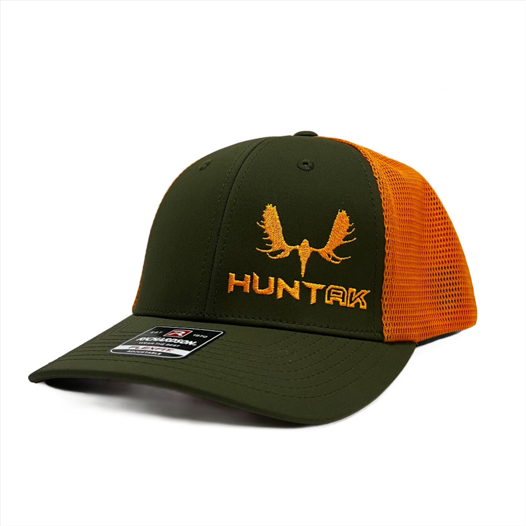 HUNT AK - Moose Skull - Adjustable Flex Fit Hat - Tri-Color Richardson 173