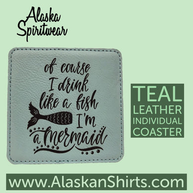 Drink Like a Fish - Leather Coaster