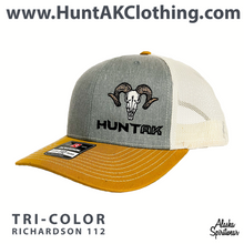 Load image into Gallery viewer, HUNT AK - Sheep Skull - Tri-Color Trucker Hat